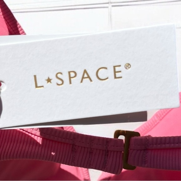 🌻NEW w.tags L*Space Helena Pink Ribbed Bikini Top Size Medium | $99 Retail - Picture 8 of 10